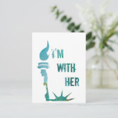 自由の女神よ、私は彼女と共に！抗議のポストカード ポストカード (スタンド正面)