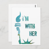 自由の女神よ、私は彼女と共に！抗議のポストカード ポストカード (正面/裏面)