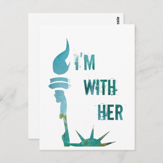 自由の女神よ、私は彼女と共に！抗議のポストカード ポストカード (正面/裏面)