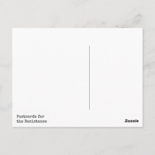 自由の女神よ、私は彼女と共に！抗議のポストカード ポストカード (裏面)