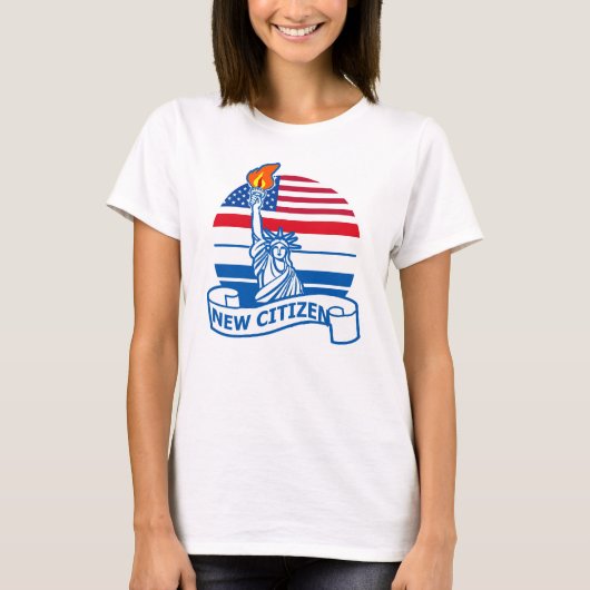 自由の女神を持つ新米国民 Tシャツ (正面)