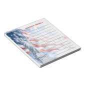 自由の女神アメリカに祝福を ストライプ ノートパッド (アングル)