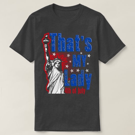 自由の女神アメリカ愛国心のプライド4日 Tシャツ (デザイン正面)