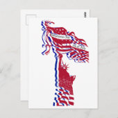 自由の女神アメリカ独立記念日7月4日 ポストカード (正面/裏面)