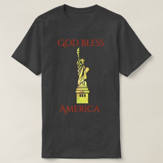 自由の女神アメリ賛美カ合衆国ティー Tシャツ (デザイン正面)