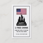 自由の女神インディペンデンスデイドリンクチケット 名刺 (正面)