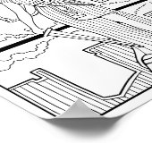 自由の女神オースティンカラーリングページアート ポスター (角)