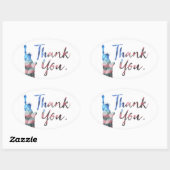 自由の女神サンキュー退役軍人 楕円形シール (シート)