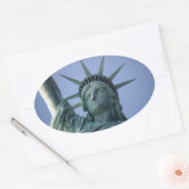 自由の女神ステッカー 楕円形シール (封筒)