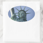自由の女神ステッカー 楕円形シール (バッグ)