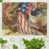 自由の女神ターキーズ米国国旗 キッチンタオル (折り畳み)