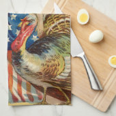 自由の女神ターキーズ米国国旗 キッチンタオル (四つ折り)