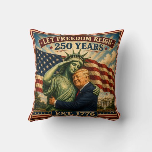 自由の女神トランプアメリカ建国250年7月4日愛 クッション (裏面)
