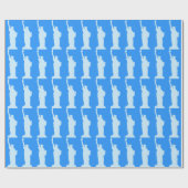 自由の女神ニューヨーエレガントクの青パターン ラッピングペーパー (フラット)