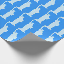 自由の女神ニューヨーエレガントクの青パターン ラッピングペーパー