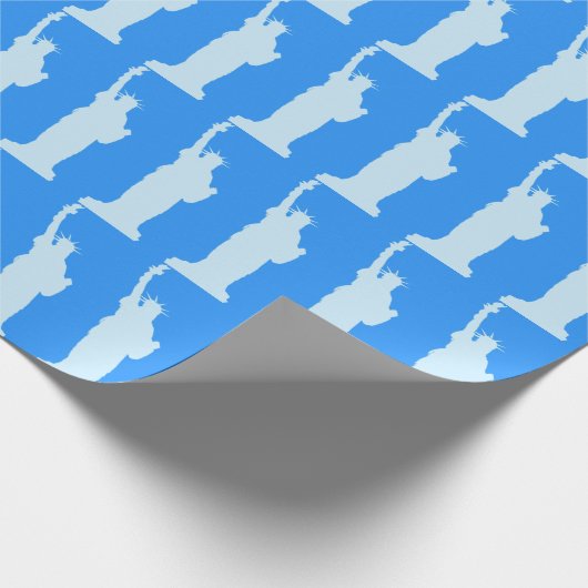 自由の女神ニューヨーエレガントクの青パターン ラッピングペーパー (角)