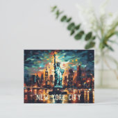 自由の女神ニューヨークはがき ポストカード (スタンド正面)