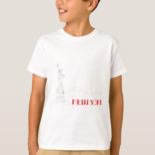 自由の女神ニューヨークカッコいい Tシャツ (正面)