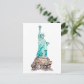 自由の女神ニューヨークマンハッタンアイランド ポストカード (スタンド正面)