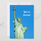 自由の女神ニューヨーク写真誕生日 招待状 (正面)