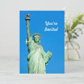 自由の女神ニューヨーク写真誕生日 招待状 (スタンド正面)