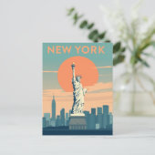 自由の女神ニューヨーク市ヴィンテージ旅行 ポストカード (スタンド正面)