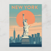 自由の女神ニューヨーク市ヴィンテージ旅行 ポストカード (正面)