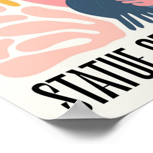 自由の女神ニューヨーク抽象芸術旅行フローラ ポスター (角)