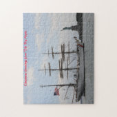 自由の女神ニューヨーク。クリスマスの挨拶 ジグソーパズル (縦)