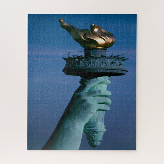 自由の女神ニューヨーク。クリスマスの挨拶 ジグソーパズル (縦)