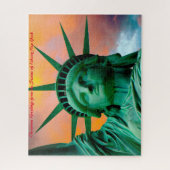 自由の女神ニューヨーク。クリスマスの挨拶 ジグソーパズル (縦)