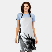 自由の女神ブラック&ホワイト エプロン (着用した状態)