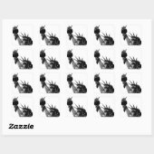 自由の女神ブラック&ホワイト スクエアシール (シート)