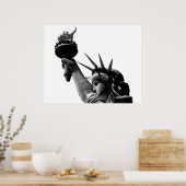 自由の女神ブラック&ホワイト ポスター (キッチン)