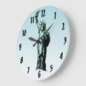 自由の女神ブルーウォールクロック ラージ壁時計 (傾斜)
