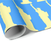 自由の女神ブルーエレガントとイエロー ラッピングペーパー (ロールコーナー)