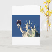 自由の女神ポップアート カード (黄色い花)