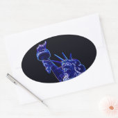 自由の女神ポップ・アートのオーバルステッカー 楕円形シール (封筒)