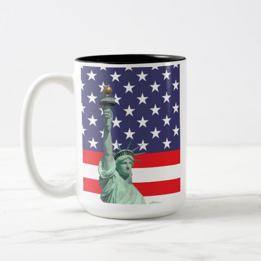 自由の女神マグ|アメリカ国旗コーヒーカップ ツートーンマグカップ (左)