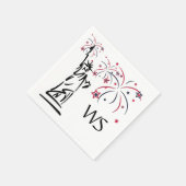 自由の女神モノグラムの花火 スタンダードカクテルナプキン (角)