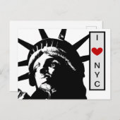 自由の女神ラブニューヨークシティアートポップ・アートの ポストカード (正面/裏面)