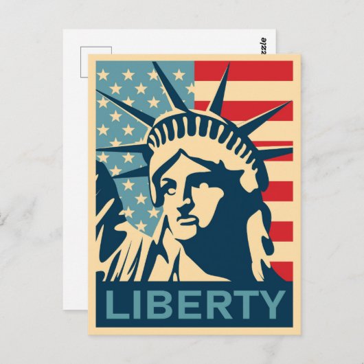自由の女神ヴィンテージニューヨーク ポストカード (正面/裏面)