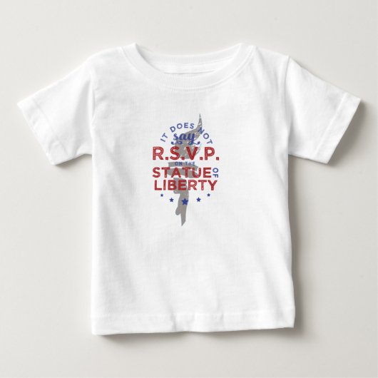 自由の女神像に「RSVP」とはいっさい書いてない ベビーTシャツ (正面)