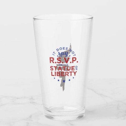 自由の女神像にRSVPとは書いてない タンブラーグラス (正面)