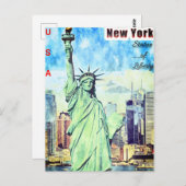 （*自由の女神像） ポストカード (正面/裏面)
