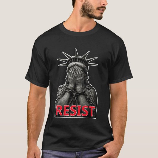 自由の女神像 レジスト リベラル 抗議 政治 Tシャツ (正面)