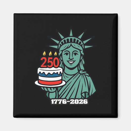 自由の女神像 250周年 1776-2026 250th 4th Of マグネット (正面)
