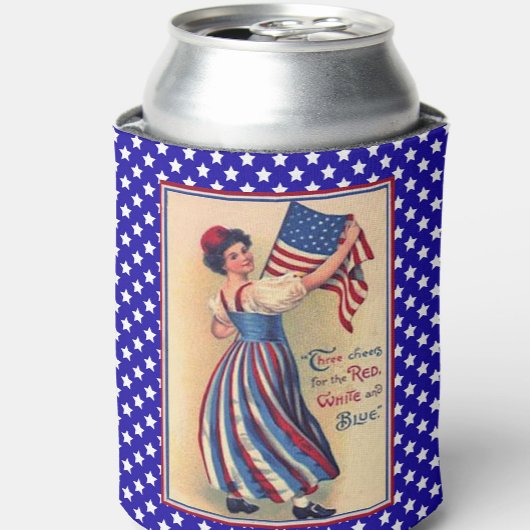 自由の女神愛国旗の星とストライプ 缶クーラー