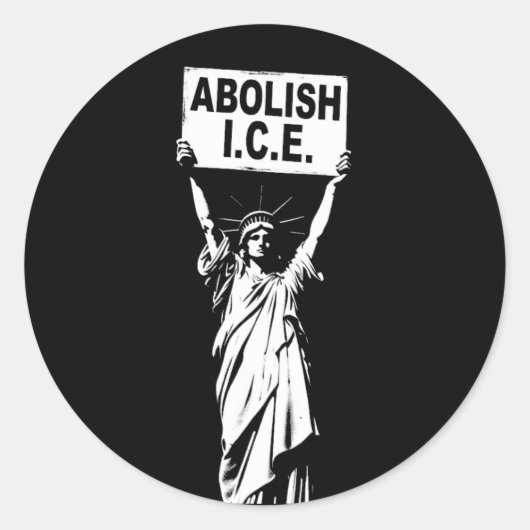 自由の女神抗議 – ICE廃止 ラウンドシール (正面)