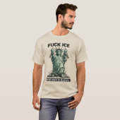 自由の女神抗議Tシャツ No+Human+Is+Illegal Tシャツ (正面フル)